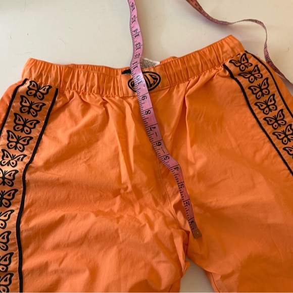 Petals and Peacock Orange Butterflies Crinkle Track/Skate Snap Button Pants S - Picture 14 of 16